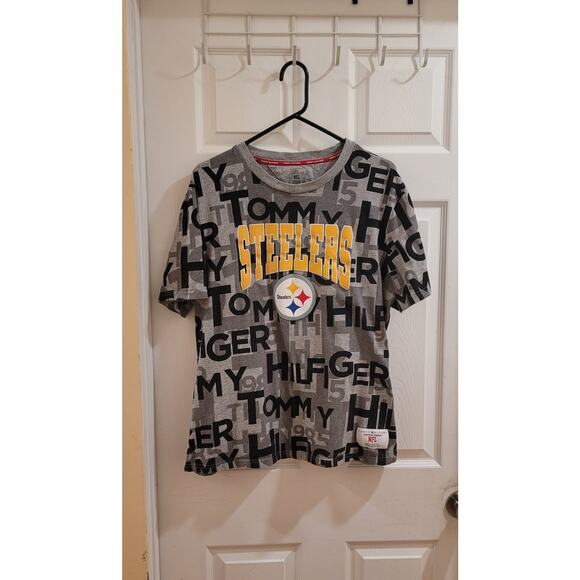 Pittsburgh Steelers Tommy Hilfiger NFL III Medium all over print SZ XL Gray Fan - Picture 1 of 9